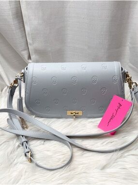 Betsey Johnson Skull Crossbody Bag Blue Aura Gold Hardware NWT